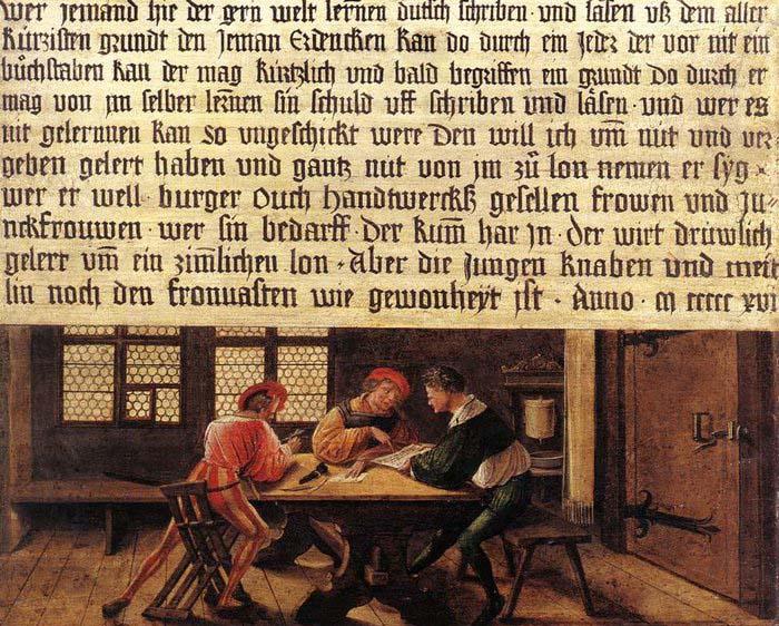 HOLBEIN, Hans the Younger Signboard for a Schoolmaster Sweden oil painting art